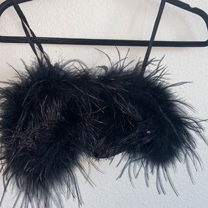 Black Feather crop top